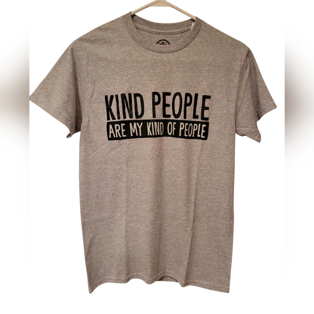 Kind People Are My Kind of People Gray & Black Graphic Tshirt